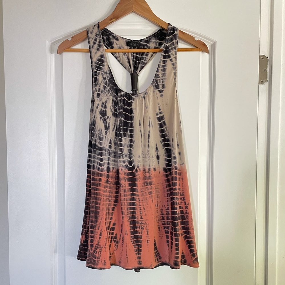 Akiko Silk Tie Dye Racerback Top Size S